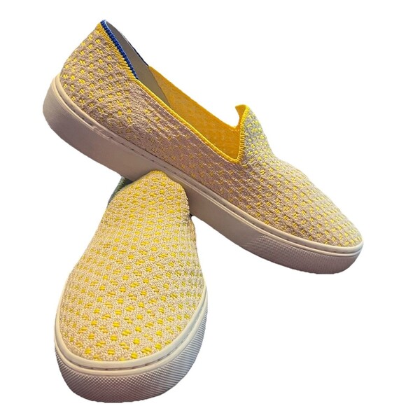 Rothy’s Original Slip On Sneaker Sunshine Honeycomb Yellow Retired Womens Size 7 - Picture 1 of 15